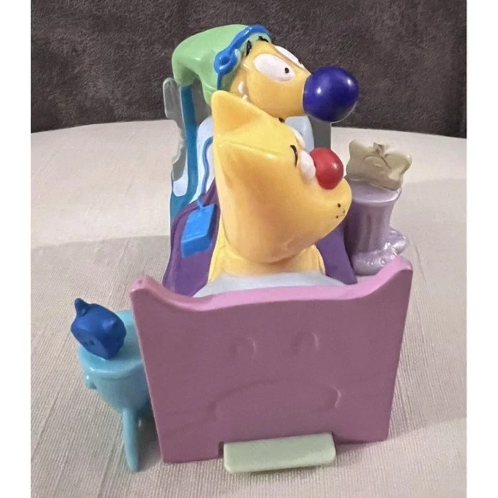 Vintage 1999 Nickelodeon CatDog in Bed Pull‎ Back Burger King Kid's Club Toys